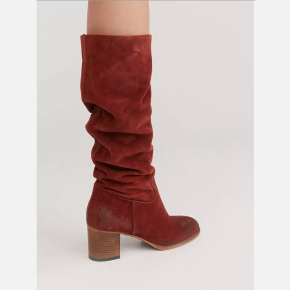 New Free People Cleo Slouch Boots Size 7 MSRP: $228 Suede - Picture 3 of 3